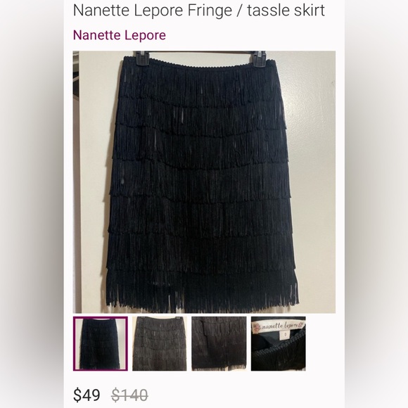 Nanette Lepore fringe, burlesque’s short black skirt! Size 6 - Picture 13 of 14
